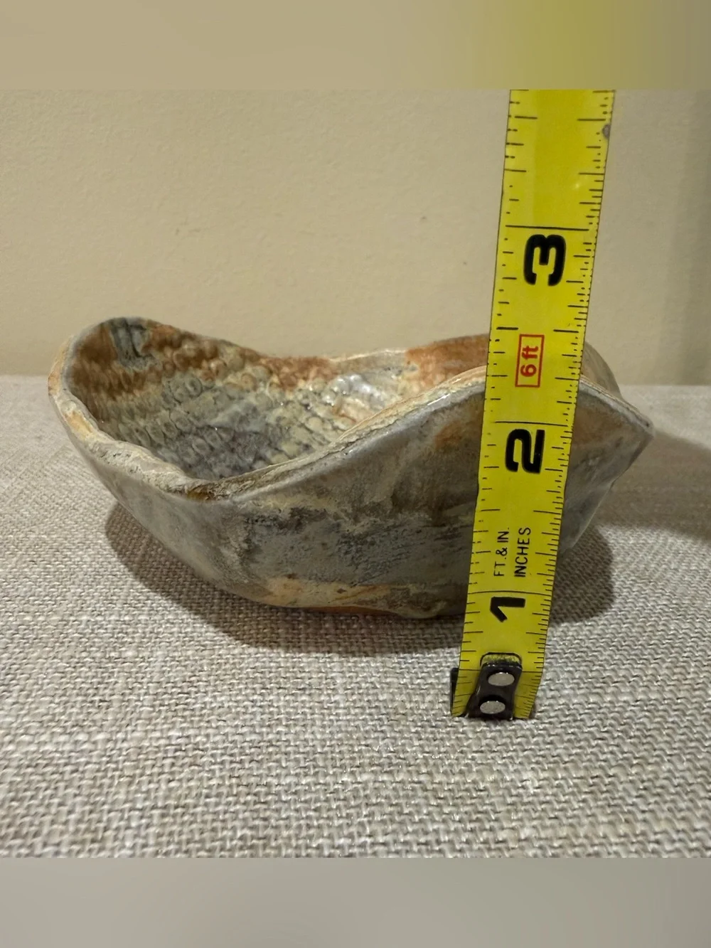 Vintage Gerrol Benigno Studio Pottery Wabi Sabi Textured Ceramic Bowl Signed
